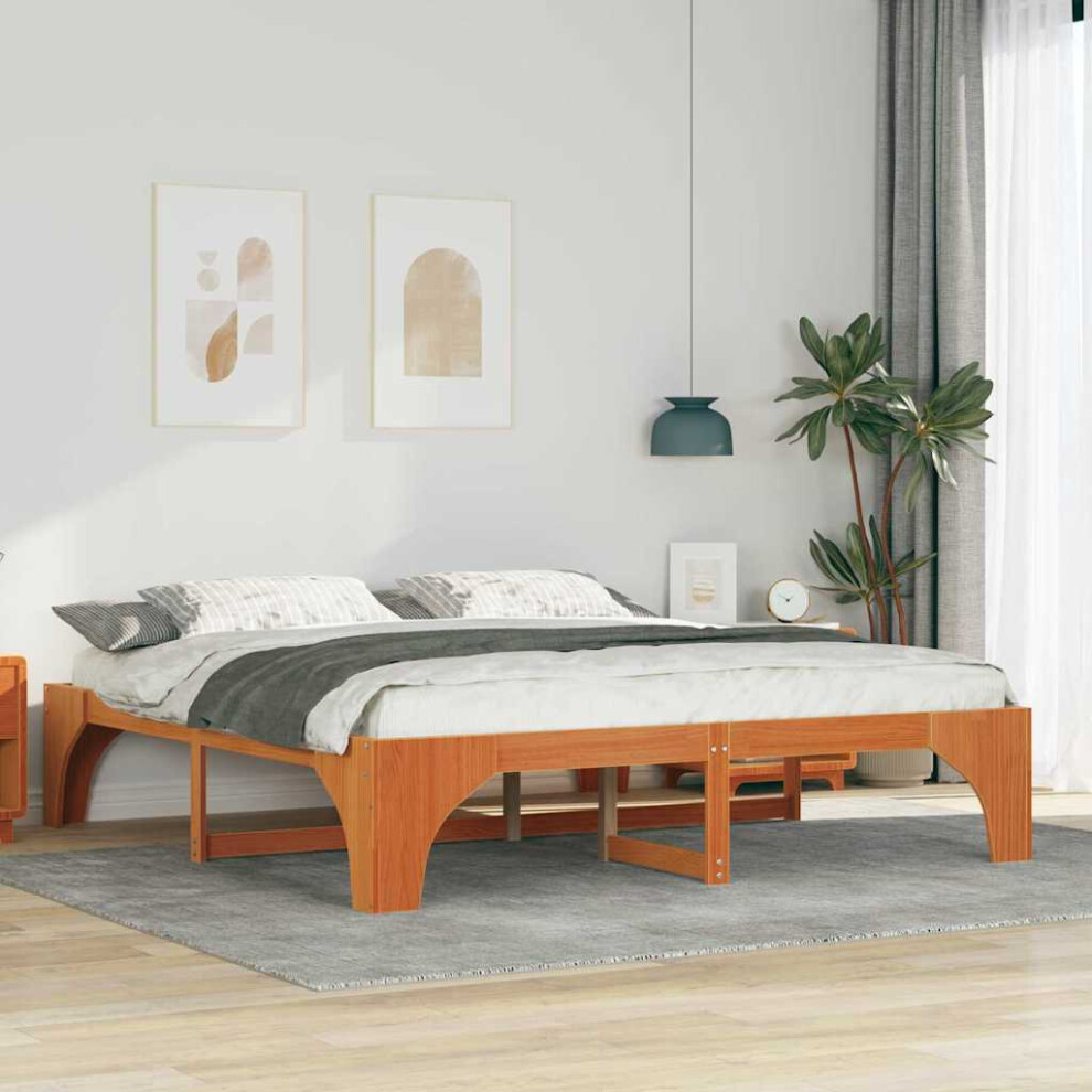 Vidaxl Bed Frame Brown 180 X 200 Cm Solid Pine Wood