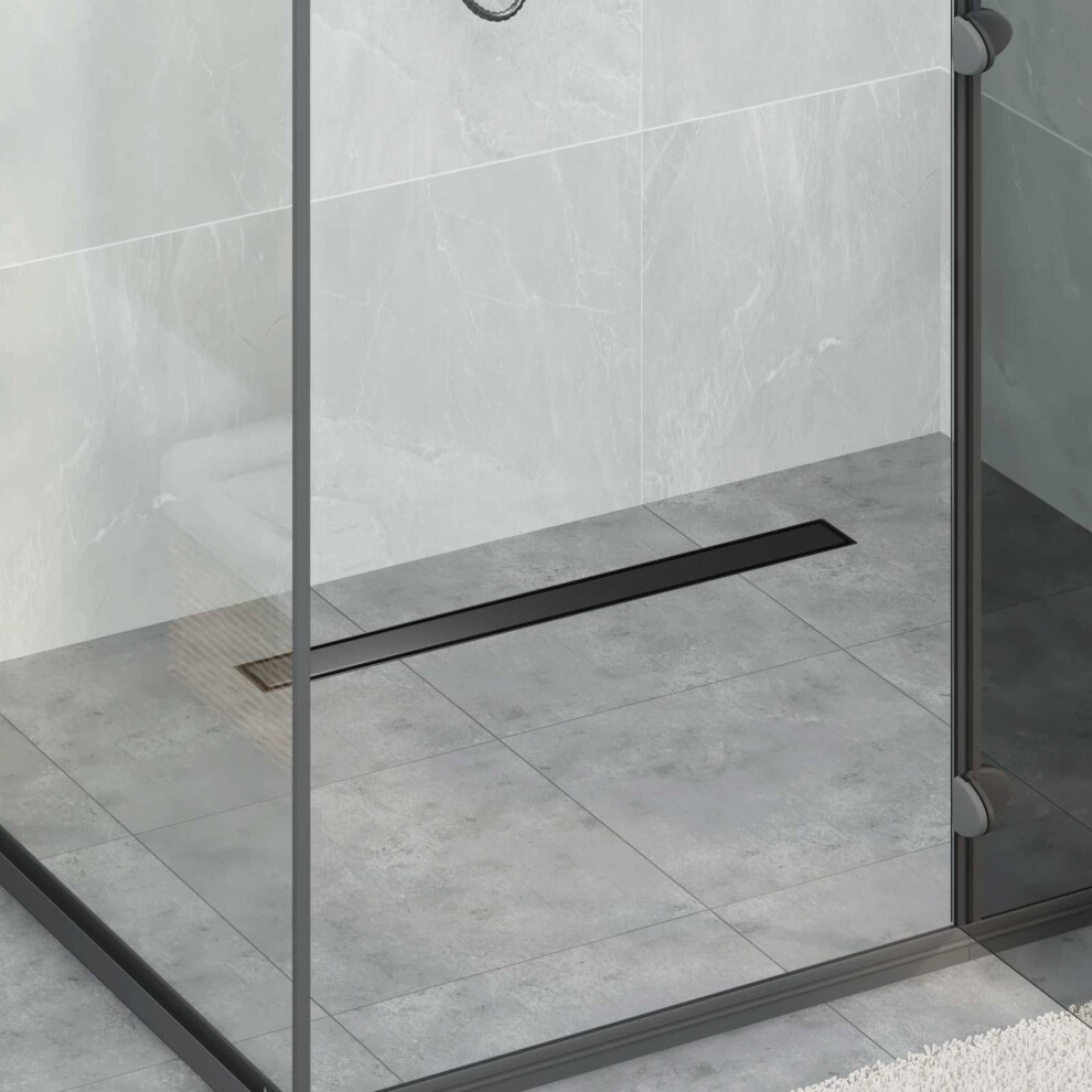 Vidaxl Shower Drain 2-In-1 With 360 Siphon Black 70 Cm