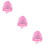 3Pièces Bob Bébé Rose Respirant Large 8