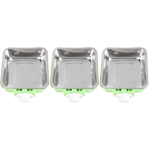 3Pièces D'alimentation Vert Fixe Pour Animaux En Acier Inoxydable 2