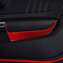 Carbon Pattern Red Interior Mouldings Car Door Panel Decoration Cover Stickers for  Mustang 2015+ Styling