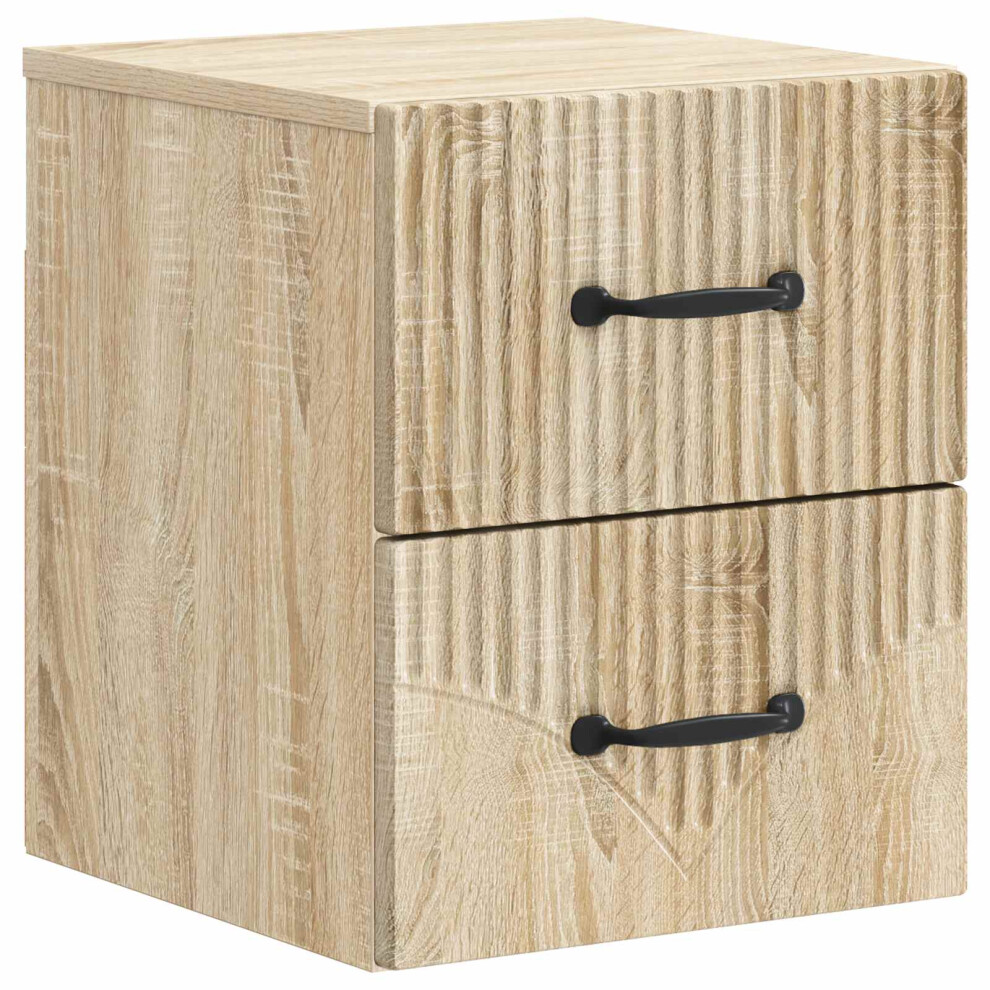 Vidaxl Wall-Mounted Bedside Cabinet Sonoma Oak 34.5 X 33 X 40 Cm