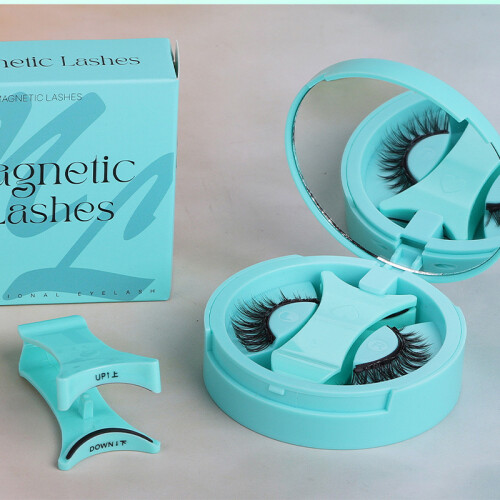 Magnetische Wimpern Set - Mintgrüne Integrierte Box   Model 3 2