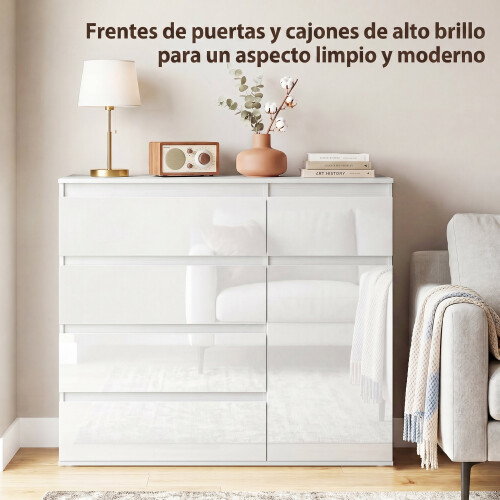 Homcom Aparador Blanco 100 x 40 x 80 cm 1