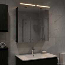 vidaXL Bathroom Mirror Cabinet with Shelf Black Oak 60 x 14.5 x 70 cm