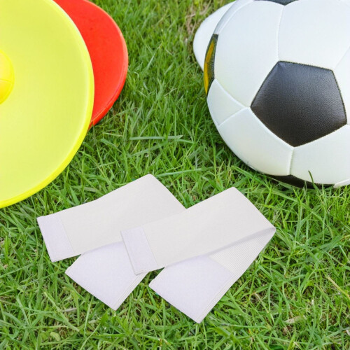 2Pièces Brassards Blancs Nylon DIY Ajustables Football 2