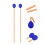 4Pièces Maillets Instrument Percussion Bois Laine Bleu Durable 10