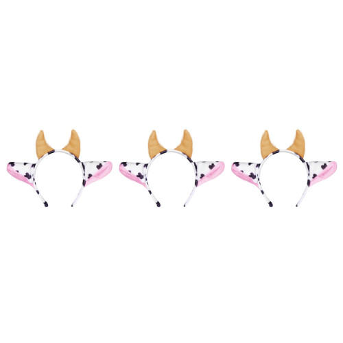3Pièces Bandeau Animaux Vache Oreilles Cornes Idéal Pour 1
