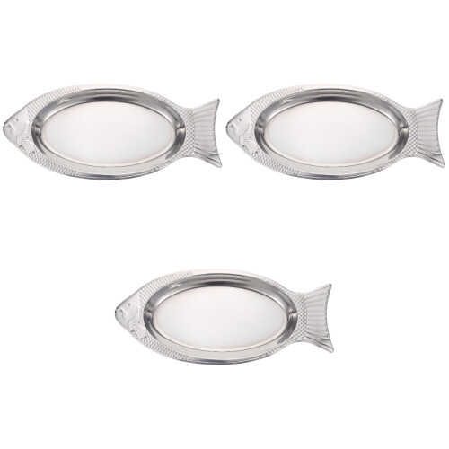3Pièces Plateau Poisson Argenté Micro-Ondes Four 1