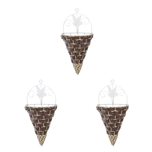 3Pièces Paniers Suspendus En Fer Pour Fleurs Décor 1