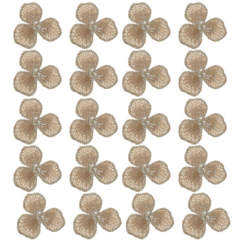 40Pièces Patches Couture Fleurs Brodées Beige Accessoires DIY 1