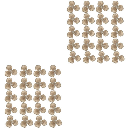 40Pièces Patches Couture Fleurs Brodées Beige Accessoires DIY 2
