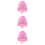 3Pièces Bob Bébé Rose Respirant Large 7