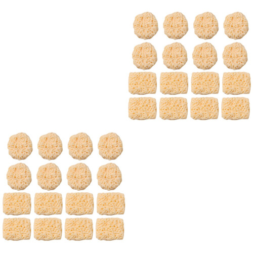 60Pièces Décor Mini Nouilles Clair Résine Pour Maison Miniature 1