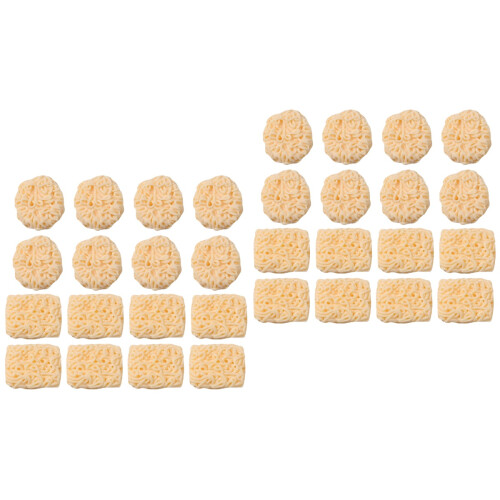 60Pièces Décor Mini Nouilles Clair Résine Pour Maison Miniature 2