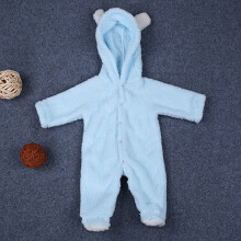 (Blue,0-3 Months)Baby Infant Boy Girl Romper Hooded Jumpsuit Bodysuit Outfits Clothes