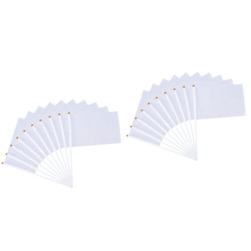 40Pièces Drapeaux De Supporteurs Blancs Durables Usage Sport 2