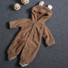 (Khaki,6-9 Months)Baby Infant Boy Girl Romper Hooded Jumpsuit Bodysuit Outfits Clothes
