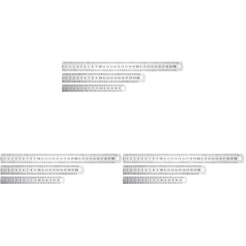9Pièces Règles Métal Droit Double Face Argent Résistant Usage 1