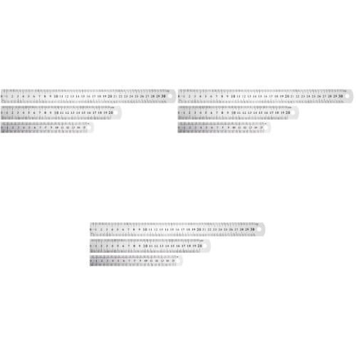 9Pièces Règles Métal Droit Double Face Argent Résistant Usage 2