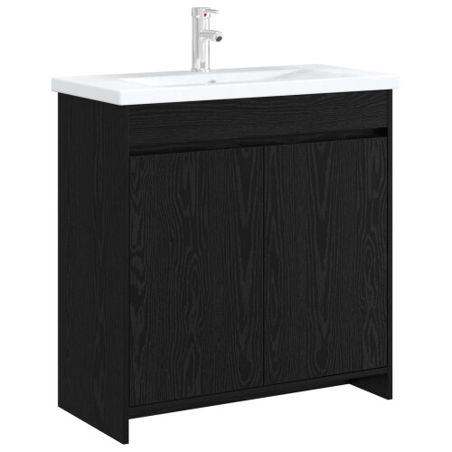 VidaXL vidaXL Badunterschrank Schwarze Eiche 78,5 x 37,5 x 81 cm 1