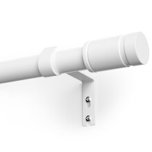 TRAROD White Curtain Pole for Windows, 81-236 cm Curtain Poles Set with Brackets and Finials, 16mm Diamete Metal Window Curtain Rod, Easy Install Dec