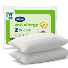 Silentnight Anti Allergy Pillows 2 Pack – Allergy UK Approved Fibres Medium Support Anti Bacterial Bed Pillow Pair for Stomach, Back and Side Sleepe