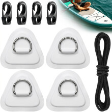 9pcs/Set Stainless Steel D-Ring Patch Set, Includes 249.94cm Kayak Bungee Cord, Suitable for Inflatable Paddle Board