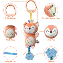 1 Pack Cute Animal Clip on Car Seat And Stroller Plush Toy, Soft Hanging Toy for Boys Girls.Random Color