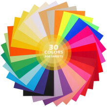A4 Coloured Origami Paper 30 Colours 300 Sheets 70gsm DoubleSided