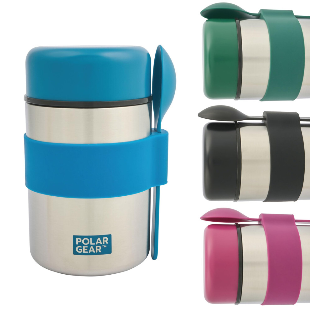 Polar Gear Insulated Food Flasks For Hot Food – Triple Layer Stainless Steel Hot Food Flask With Spoon – Keep Meals & Drinks Hot For 6 Hours & Col