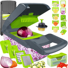 Pro-Series 20-in-1 Vegetable Chopper, Box Mandoline Slicer Manual w/Container, Mandolin Grater Cutter for Salad Onion Food Veg (Home Essential & Acce