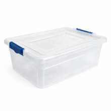 STASH’D STORAGE 32L, 50L, or 80L Storage Boxes with Lids - Stackable Clear Plastic Boxes with Clip-Lock Lid - Durable & Multipurpose Storage Box for