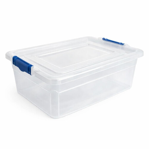 STASH’D STORAGE 32L, 50L, or 80L Storage Boxes with Lids - Stackable Clear Plastic Boxes with Clip-Lock Lid - Durable & Multipurpose Storage Box for