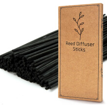 Reed Diffuser Sticks,19 cm Natural Rattan Wood Sticks,Diffuser Refills,Essential Oil Aroma Diffuser Replacements Sticks for Home,Office (Black Colour