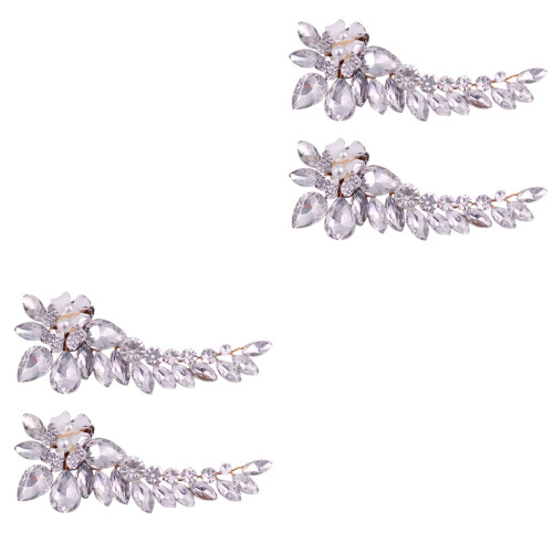 2Paires Accessoires Chaussures Fleurs Amovibles Chic 2
