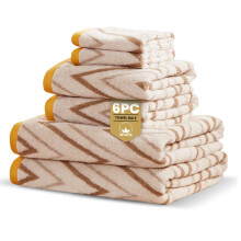Rapport Home Helix 6-Piece Towel Bale | Luxurious 100% Cotton 500GSM Set for Soft Absorbent Comfort, Quick-Dry Use and Elegant Bathroom Style