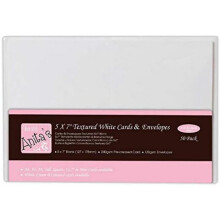 Anita's Plain, Blank Cards & Envelopes, 5 x 7", White, Pack of 50, 240gsm, for Home, Wedding, Birthday, Christmas, Thank You, Art & Craft, Scrapbooki