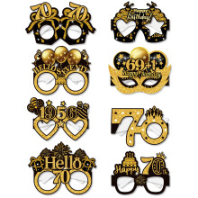 70th Birthday Glasses, LMSHOWOWO 8PCS Paper Novelty 70th Birthday Party Glasses, Funny Happy Birthday Photo Booth Props for Men Women Cheers to 70 Ye