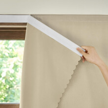 AJAZZ Adhesive Sidelight Blackout Curtain, Privacy Thermal Patio Front Door, Dining Living Room, 35" W X 71" L, Beige, 1 Panel