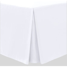 LinenHome White Box Pleated Base Valance Sheets Double Bed Skirt Valance Sheets, Microfibre Soft Brushed Easy Care Non Iron (Double, White)