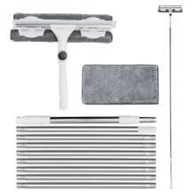 GREENSAPPIRE 3.8M Window Cleaner with Long Handle Window Cleaning Equipment 2 in 1 Window Squeegee Cleaner Tool Kit Telescopic Glass Cleaning Window