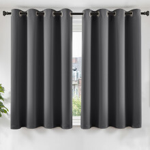 TOPICK Grey Blackout Curtains for Bedroom 54 Inch Drop, Thermal Insulated Room Darkening Curtains for Living Room, Balcony, Super Soft Kitchen Window
