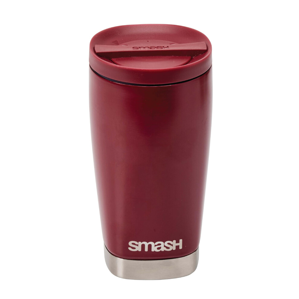 Smash Stainless Steel Twist & Lock Travel Coffee Mug 355Ml/ 12 Fl Oz Merlot