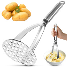 Potato Mashers, Potato Masher Full Food-Grade Stainless Steel Body, Sturdy Potato Ricer Masher Kitchen Food Masher, Versatile for Mashed Potato, Toma