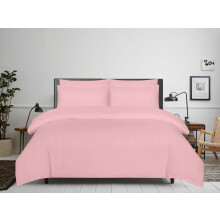 APEX FURNISHINGS Single Duvet Cover Set- 100% Brushed Microfiber Bedding Quilt Cover with Pillowcase - Blush Pink