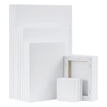 15-Pack Stretched Canvas Set -100% Cotton Primed White Painting Canvases for Acrylic, Oil & Watercolor - Ready-to-Use Artist Canvas Boards for Beginn