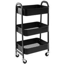 DOEWORKS Storage Trolley on Wheels Metal 3 Tier Trolley Cart Kitchen Trolley Craft Trolleys Beauty Trolleys Rolling Storage Utility Cart for Books Ro