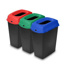 Addis Recycling Bins Kitchen Set of 3 (40L) – Red Green Blue | Stackable Modular