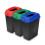 Addis Addis Recycling Bins Kitchen Set of 3 (40L) – Red Green Blue | Stackable Modular 1